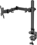 H&C(hcck&Cllassp) Single Monitor Mount, Desk Mount with Swivel, Tilt, Rotation, Height Adjustable, VESA Mount for 17-27” Monitors up to 17.6 lbs, Monitor Stand with C-Clamp, Black by HChookclasp