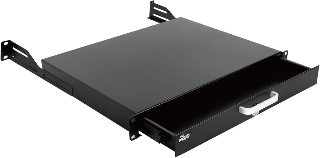 Tecmojo 1U Rack Drawer,Rack Mount Drawer for 19in Network Equipment/Server/AV Rack or Cabinet Enclosure,Sliding and Lockable Server Rack Drawer - Load-Bearing 44lb (20kg),with Cable Management Holes by Tecmojo
