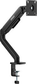 MSI MAG MT101G - Gas Spring Single Monitor Stand Arm, Supports 17-32" and 22 lbs, VESA Compatible, Adjustable Gas Spring Mount, Clamp & Grommet, Quick Release Plate – Black by Unknown