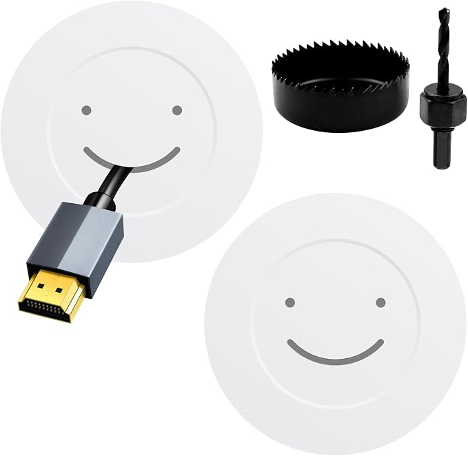 in Wall Cable Management Kit for TV – 2 Pass Throughs, Hole Saw Tool | In-wall TV cable management kit with 2 pass throughs and hole saw, hides HDMI and power cable for clean wall mounted TV setup by Bestongbestservicesforyou