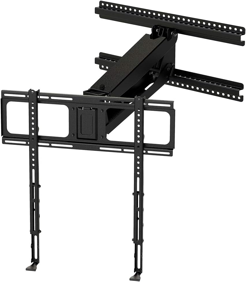 MantelMount- MM340 Above Fireplace Pull Down TV Mount- Televisions 44" to 80" Up to 90 lbs - Safe Auto-Adjusting TV Mounts - Patented Motion Stops, Handles, Balancing Technology - Superior Steel by MantelMount