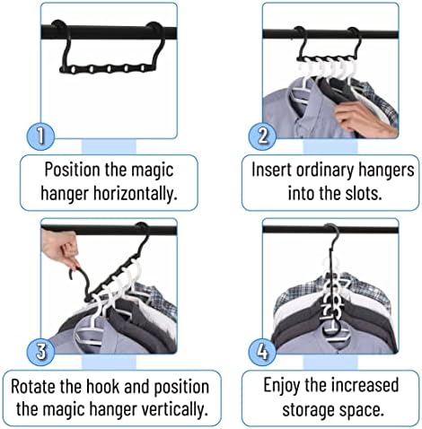 Mr. Pen- Space Saving Hangers, 16 pcs, 360° Rotating Hooks | Magic Cascading Hanger Organizer with 5 Enclosed Slots, Closet Organizers and Storage for Clothes - Image 5
