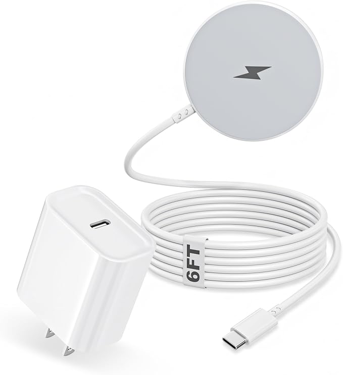 Magnetic iPhone Wireless Charger,6FT Fast Charging Apple Mag Safe Charger | Wireless Charging Pad for iPhone Air/17 Pro Max/16 Pro/16 Plus/15 Pro/14/13/12/11/AirPods 3/Pro 3/2 Phone Mag safe Charge Pad by Kruidvat