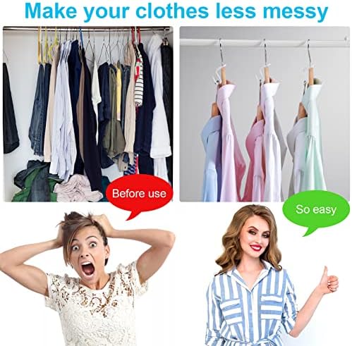 100 PCS Space Saving Hanger Hooks and Clips for Plastic Hangers (White) - Image 4
