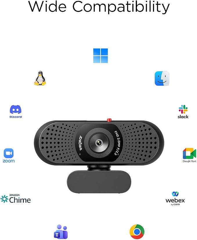 wegear Full HD 1080p Webcam for PC, Laptop & Desktop, Built-in Dual Microphones, Privacy Cover, 85°FOV, Fixed Focus, Plug & Play USB-A Computer Camera for Zoom, Teams, FaceTime, Google Meet, Streaming - Image 8