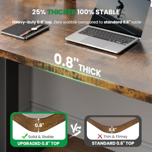 Electric Standing Desk Adjustable - 55 x 24 Inch Sit Stand up Desk with 0.8 Inch Thick Tabletop - Adjustable Height Table with 3 Memory Preset, Cable Management for Home Office - Image 2