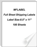 MFLABEL Shipping Labels for Laser & Inkjet Printer 8-1/2" x 11" (Full Sheet) 900 Sheets by MFLABEL
