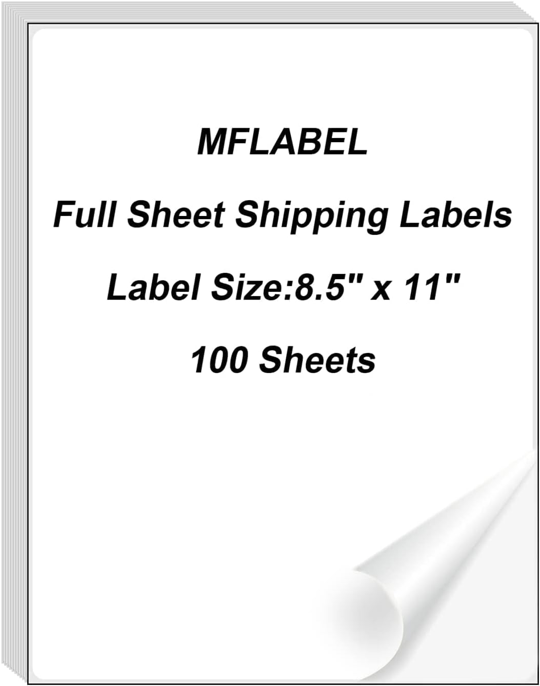 MFLABEL Full Sheet Sticker Label, Address Sticker, White Matte Label Paper, 8-1/2" x 11" Shipping Labels for Laser & Inkjet Printer (400 Labels, 400 Sheets) by MFLABEL