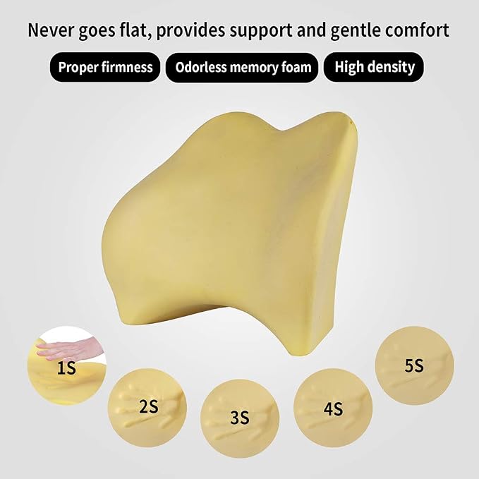 Memory Foam Lumbar Support Pillow for Car - Back Support for Car Seat (Black) - Image 4