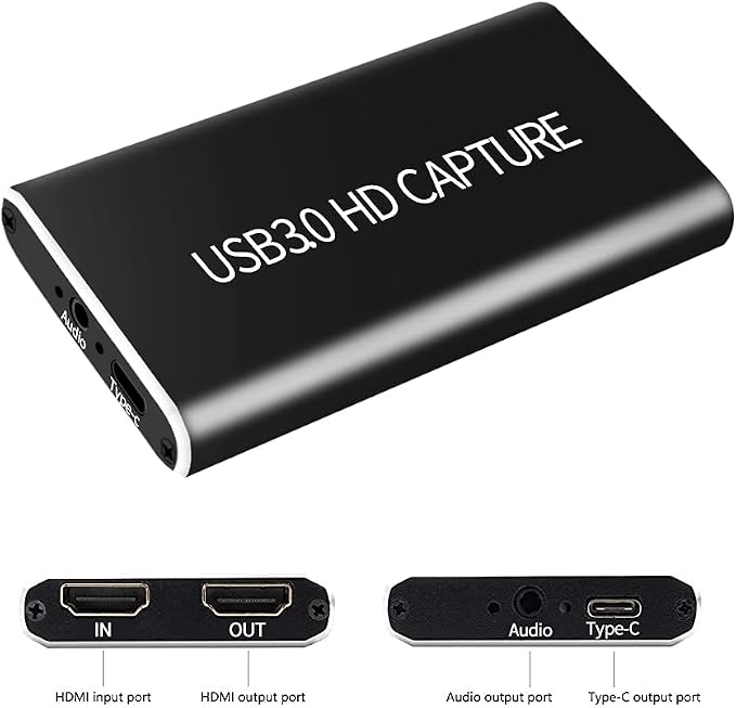 HDMI Video Capture Card, VSVABEFV Audio Video Capture Card, HDMI to Type-C/USB 3.0 HDMI Video Capture Device, Full HD 1080P for Live Broadcasting Gaming Streaming Video Conference. - Image 2