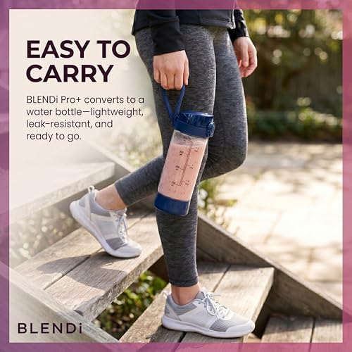BLENDi Pro+ Portable Blender (17.5oz, Navy Blue) – Powerful Ice Crushing 120W Motor, USB-C Rechargeable, Cordless Personal Blender Smoothies & Shakes – BPA-Free, Self-Cleaning, Travel-Friendly - Image 5