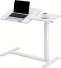 KEIKI Height Adjustable Rolling Laptop Desk, Portable Mobile Standing Workstation with Tiltable Top for Home Office Classroom, Beige by KEIKI