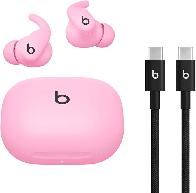 Beats - Powerbeats Fit - Wireless Noise-Cancelling Workout Earbuds with Ultimate Secure Fit with USB-C Charging Cable (1.5m) - Power Pink by Beats