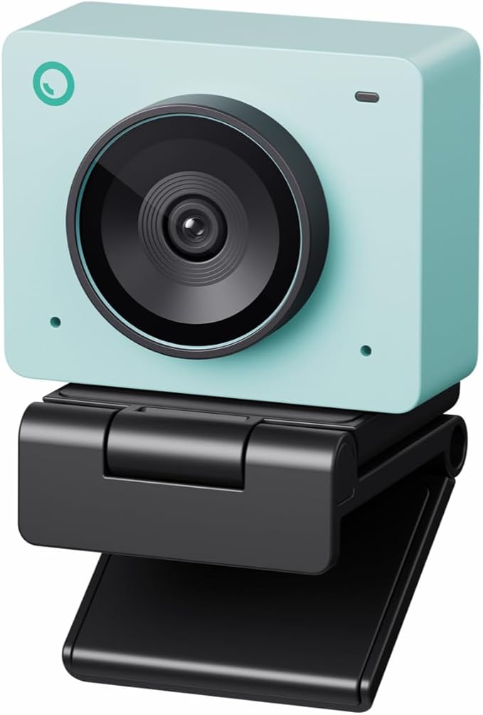 OBSBOT Meet 2-4K Webcam for PC with 1/2" Sensor, AI Framing & Autofocus | Beauty Mode, Lightweight, Gesture Control, HDR, Dual Microphone, 60 FPS, Web Cam for Streaming, Meeting,Gaming.(Aurora Green) by OBSBOT
