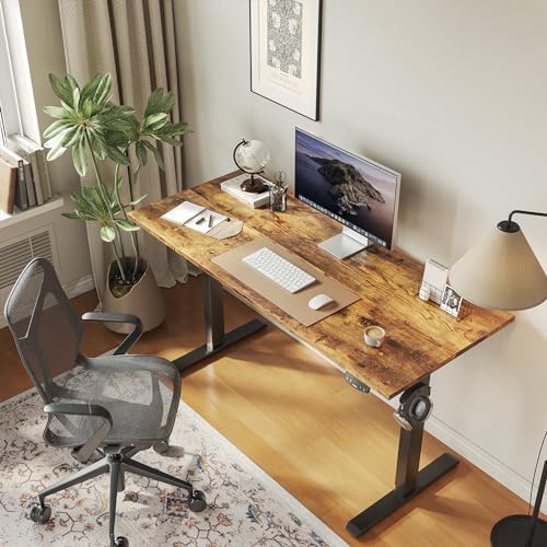 Agilestic 63*24 Inch Height Adjustable Electric Standing Desk, Rustic Brown - Image 4