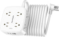 15 Ft Surge Protector Power Strip - 8 Widely Outlets with 4 USB Ports, 3 Side Outlet Extender with 15 Feet Extension Cord, Flat Plug, Wall Mount, Desk USB Charging Station, ETL, White by YISHU