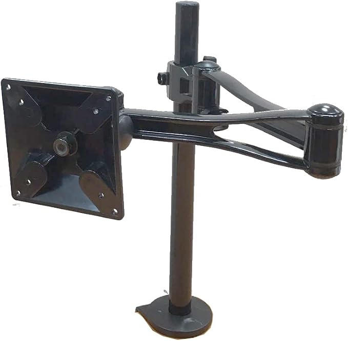 Height Adjustable Double Swivel Monitor Desk Mount Stand for Single Monitor up to 27 inches - VESA Mount Compatible - Image 6