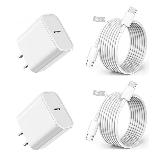 iPhone 16 15 Charger Fast Charging,6FT Type C to USB C Cable Cord,20W USB C | Charging Block for Apple iPhone 17/16/16 Plus/iPhone 15 Plus/15Pro Max,iPad Pro 12.9/11 inch/Air/Mini,Wall Plug Power Adapter by TrimDish