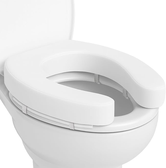 Vive Toilet Seat Cushion (Soft Cushioned Foam) - Easy Clean Soft Padded | Bathroom Attachment - Elongated, Standard Seats - Comfort & Support Donut for Handicap Adults by Vive