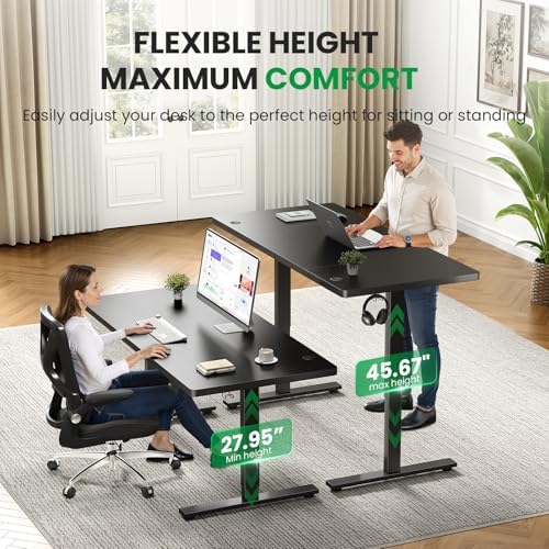 Black 71x30 in Electric Standing Desk, 1 Inch Thick Tabletop - Image 6