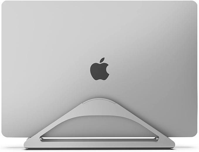 HumanCentric Vertical Laptop Stand for Desks Space Grey, MacBook Adjustable | Upright Adjustable Holder to Dock Apple MacBook Stand, and Other Laptops to Organize Work & Home Office, Automatic Grip - Image 3