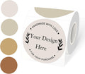 3 Inch Round Thermal Label Printer Stickers, Beige Gradient Self-Adhesive Direct Thermal Labels Stickers, Waterproof/Perforation Line Design- 300 Sheets by Yegawen