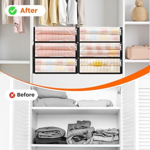 SpaceWhisper Clear Sheet Storage Bags, 8 Pack, 15.7 x 13.8 x 3.9 in | Sheet organizers and storage, zippered closure, thick plastic, reinforced handles, clothes, blankets, under-bed storage - Image 5