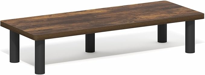 Furinno Turn-N-Tube Monitor Stand Riser, 23.6" Wide Rectangle Monitor Riser, Laptop Stand for Desk, Office Desk Accessories, Desktop Organizers and Accessories, Toolless Assembly, Amber Pine - Image 5