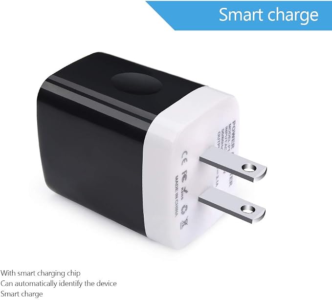 Wall Charger Plug, USB Plug Wall Outlet, 3 MultiPort Charger Station Cube | USBA Box Charger Outlet Base Brick Block Replacement for iPhone, iPad, and iWatch Charger Plug (Black) - Image 6