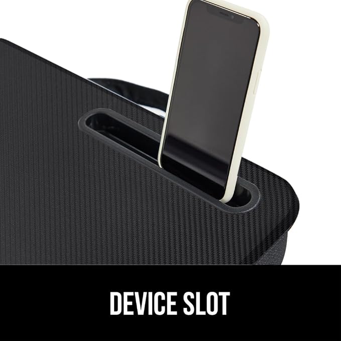 GORILLA GRIP Laptop Lap Desk with Phone Holder, Pillow Cushion Desks Fit Laptops up to 15.6", Tray Ledge Keep Computers in Place, Portable Travel Workstation Essentials for Home, Dorm Room, Black - Image 7