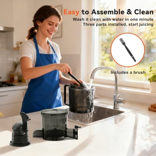 NEWBULIG Juicer Machines, 4.25" Feed Chute Cold Press Juicer, Silver - Image 5