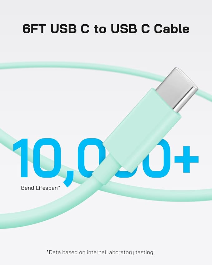 GUUSMART 40W iPhone 17/16/15 Charger Fast Charging 3 Pack Type C Chargers | USB C Charger Block for iPhone 17/16/15 Pro Max, 17/16/15 Plus, iPad Pro with Long 6 FT iPhone Charger USB C Cable-Green - Image 6