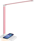 LED Desk Lamp with Night Light, Fast Wireless Charger, USB Charging Port, 10 Brightness, 5 Color Modes, Dimmable Bedside Table Lamp for Bedroom, Touch Control, Auto Timer, 1200Lux Super Bright by JOSTIC