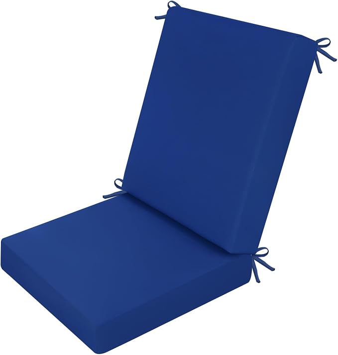 idee-home Outdoor Patio Dining Chair Cushion High Back | Density Foam Chair Cushions Seat with Removable Cover, WeatherResistant Indoor Deep by idee-home