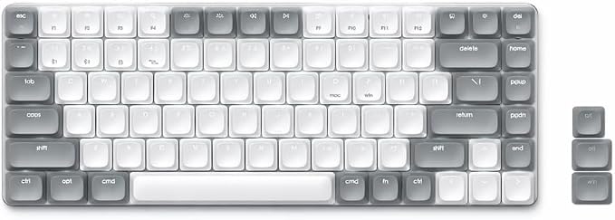 Satechi SM1 75% Mechanical Keyboard, Backlit Bluetooth, Light Gray/White | 84 Keys, Compact Wireless, Gaming, for Mac and Windows by Satechi