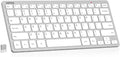 Arteck 2.4G Wireless Keyboard Ultra Slim and Compact Keyboard with Media Hotkeys for Computer Desktop PC Laptop Surface Smart TV and Windows 11/10/8/7, Silver by ARTECK