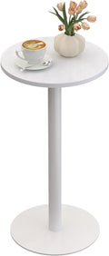 Adompacat Round Side Table, C Shapde End Table, Couch Side Table with Metal Leg, Small Snack Table for Living Room,Bedroom, Small Spaces - White by Adompacat