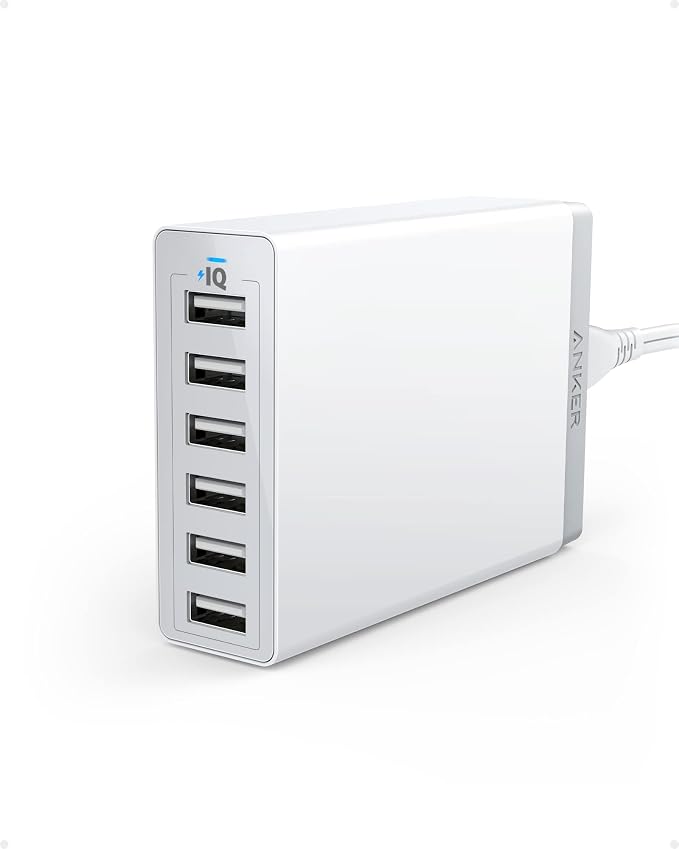 Anker Desktop Charger, 60W 6 Port USB Multiple Charging Hub | PowerPort 6 Multiple USB Charger, Campatible with iPhone, iPad, MacBook, Galaxy, LG, HTC, and More by Unknown