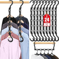 24 Pack Hangers Space Saving Magic Plastic Hanger Organizer Dark Black | Shirt Space Saving Hangers, Multi Clothes Hangers Space Saver for Closet Organizers Storage College Dorm Room Essentials by Besslly