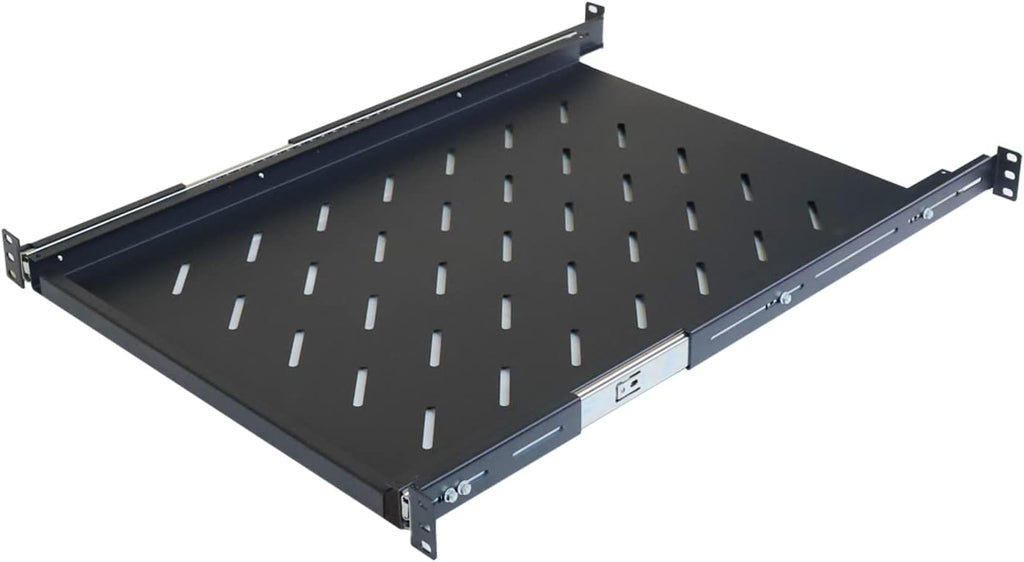 Aeons 1U 19-inch Sliding Rack Server Shelf Vented 4 Post Rack Mount 24" Shelf Adjustable Mounting Depth 24.2 – 27.4 inches, for IT Data Network Cabinet Enclosure Equipment - Image 2