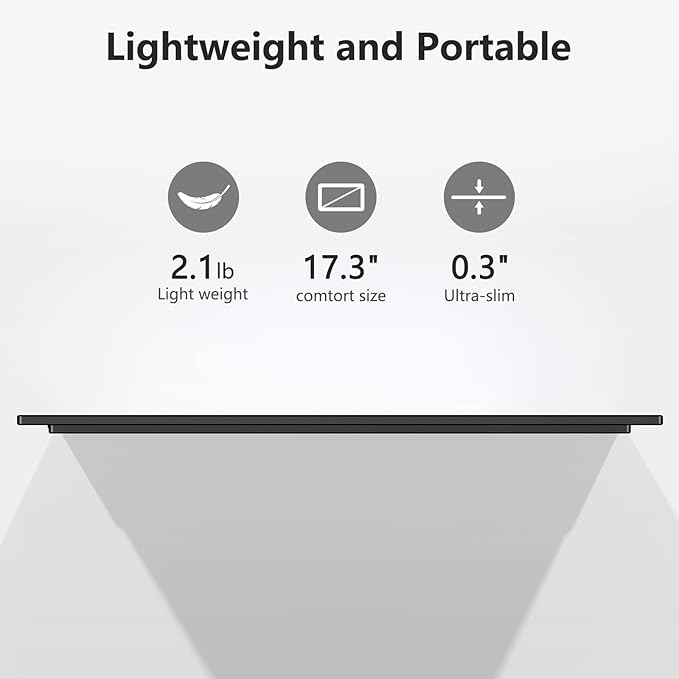 ForHelp 17.3" Portable Monitor 1080P FHD 144Hz Narrow Edge Laptop Monitor USB C HDMI Gaming Computer IPS HDR Screen, Travel Monitor for PC Mac Phone Xbox PS5 Switch Laptop w/Smart Cover & Speakers - Image 4