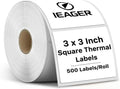 iEager White 3" x 3" Square Thermal Label Stickers, 500 Labels/Roll by iEager