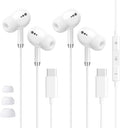 USB C Headphones for iPhone 17 16 15, 2 Pack Wired Earbuds C Type Earphones | Wired Earbuds USBC, Clear Mic & Noise Isolation, HiFi Stereo, for Apple Headphone with Tips, for Galaxy S26 S25, Pixel 10a 9a by BLXSounds