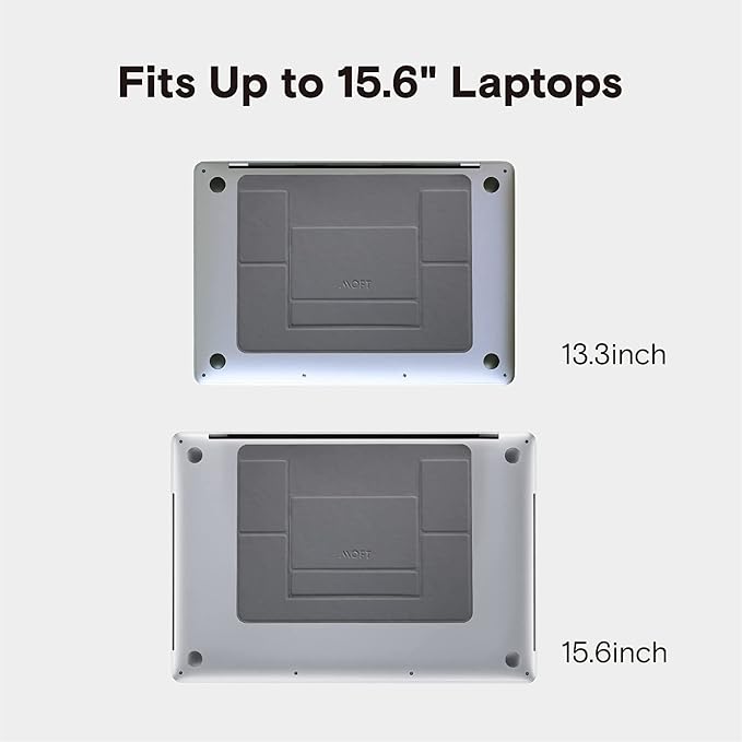 MOFT Laptop Stand for Desk, Stick-On Computer Stand with Dual-Angle, Ergonomic Laptop Riser Holder for Travel, Foldable & Portable MacBook Stand Fits 11.6"-16" Laptops, Silver - Image 7