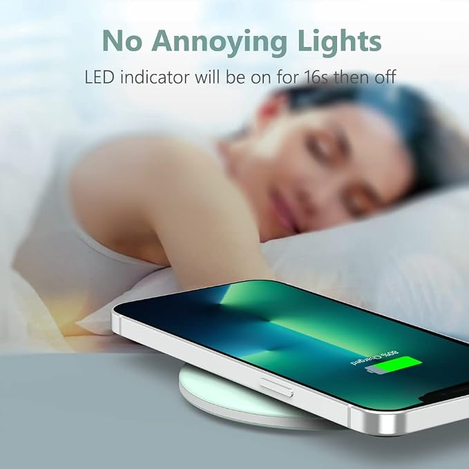 Yootech Wireless Charger,10W Max Wireless Charging Pad Compatible with iPhone 17/17 Pro/17 Pro Max/Air/16/15/14/13/SE 2022/12/11,Samsung Galaxy S25/S24/S23,for AirPods Pro 3(No AC Adapter) - Image 5
