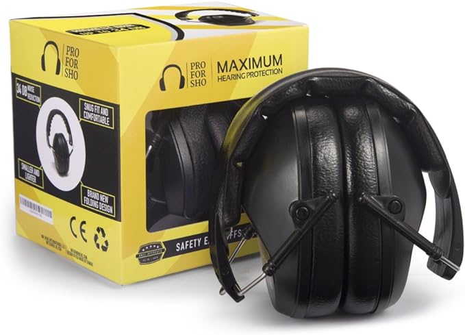 Pro For Sho 34dB NRR Hearing Protection Ear Muffs – Highest NRR Compact Design Ear Protection for Loud Events & Sensory Use by ProForSho