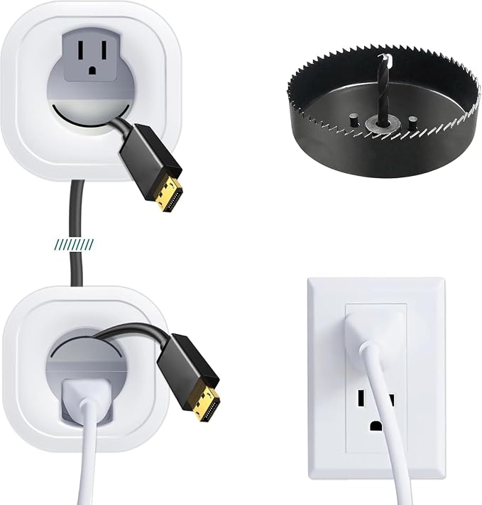 in-Wall Cable Management kit, Cord Hiding for Wall, Hide TV Wires When Mounting A TV, Includes Power & Low Voltage Cable Management, Includes Hole Saw Drill Attachment for Easy Install by COOVIE