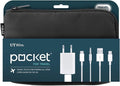 UT Wire Pocket Travel Lightweight Organizer Case with Zipper for Charger, Cable, Power Bank, Flash Memory Accessories Holder in Black 1-Pack by UTWire