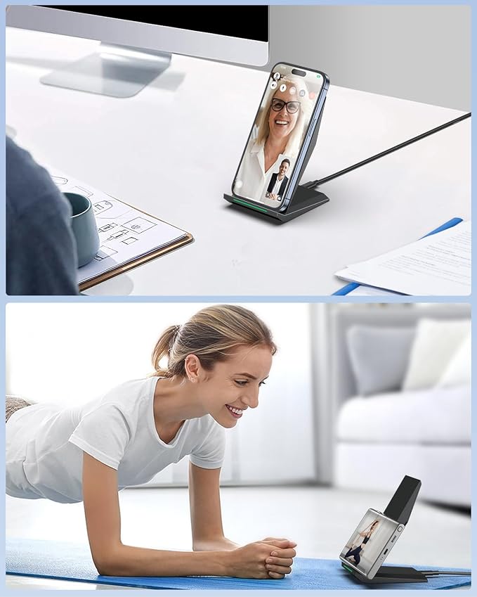 NANAMI Fast Wireless Charger 2 Pack, Nightstand Wireless Charging Stand | Compatible with iPhone 17/17 Air/17 Pro/17 Pro Max/16/15/14, 10W for Samsung Galaxy S26/S26+/S25/S25 Ultra/S24/S23, Pixel 8/7 - Image 6
