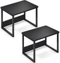 MARTY Desktop Printer Stand 2 Pack Printer Shelf for Desk Home/Office,Black | Small Printer Stand for Desk, Printer Riser with Storage, Monitor Riser, Under Desk Small Table for Fax Machine Scanner by MARTY